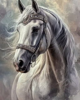 Diamond Painting  Majestätischer Weißes Pferd